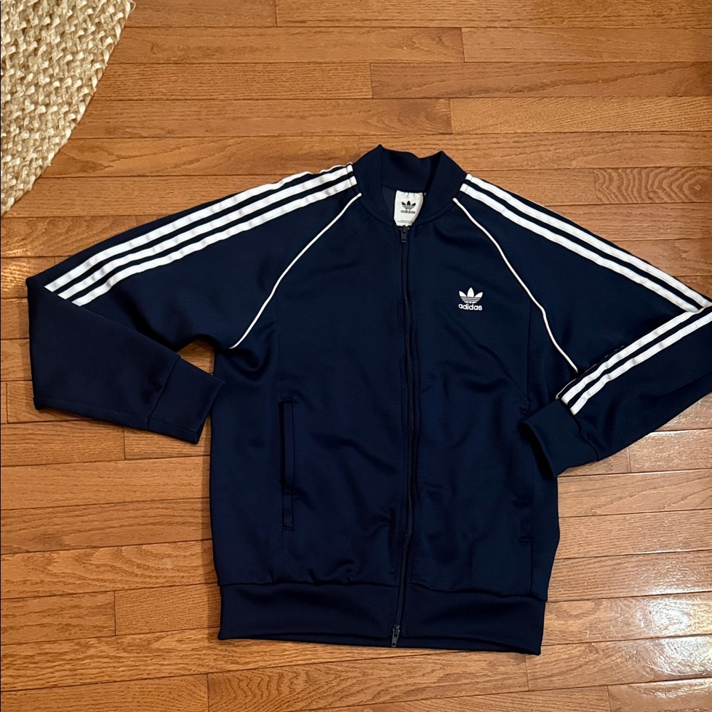 Adidas Men's Navy Blue Bomber Jacket size large nwot
